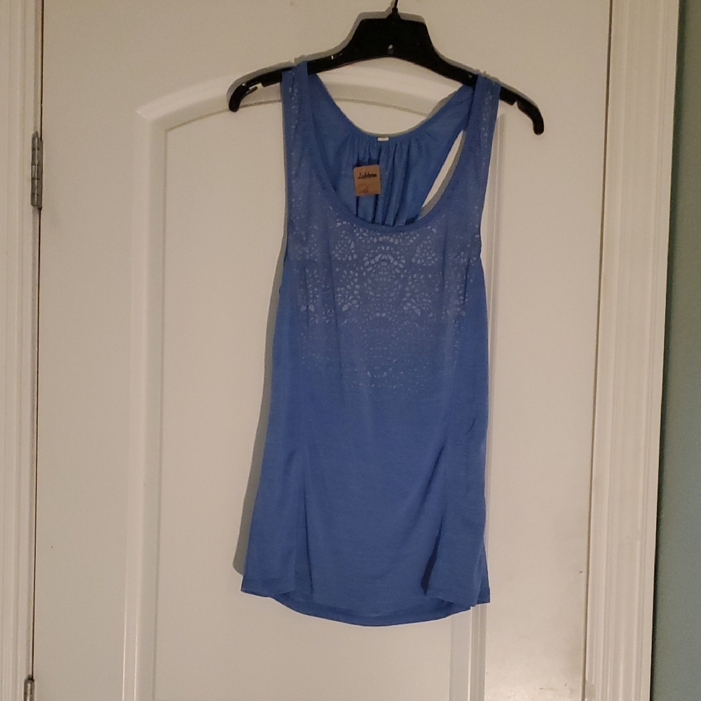 Women’s Light Blue Laser-Cut Racerback Tank Top